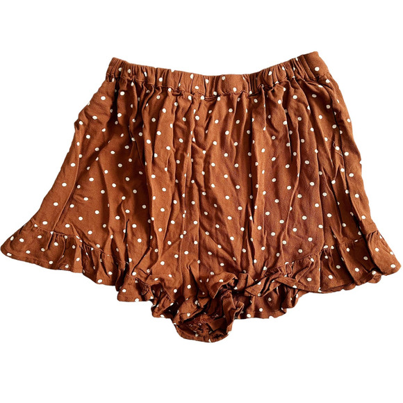American Eagle Brown Polka Dot Ruffle Shorts Womens Size XS - Picture 8 of 8